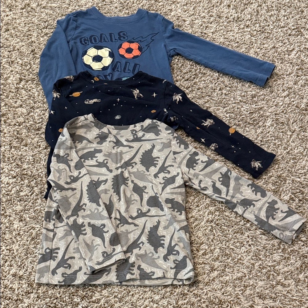 Kids Dinosaur and Sports Long Sleeve Shirts